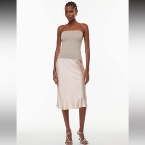 Aritzia Babaton Slip Satin Midi Skirt Denude Size 8 Brand New w/o tags